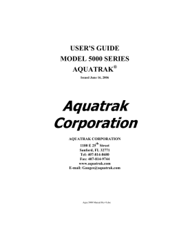 Model 5000 Manual - The Aquatrak Corporation