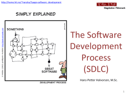 The Software Development Process (SDLC)