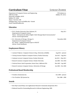 Curriculum Vitae - UB Computer Science and Engineering