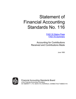 Statement of Financial Accounting Standards No. 116