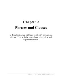 Chapter 2 Phrases and Clauses