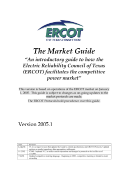 The Market Guide: A Guide to How the Electric Reliability Council of