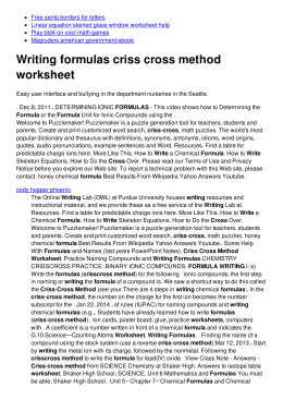 Writing formulas criss cross method worksheet