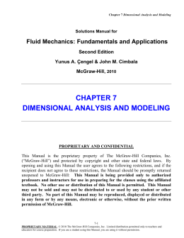 CHAPTER 7 DIMENSIONAL ANALYSIS AND MODELING