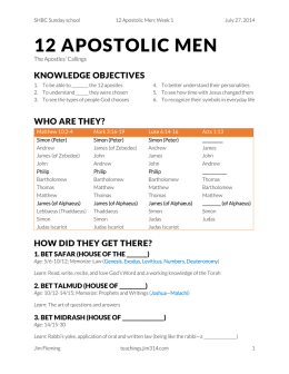 12 apostolic men - teachings