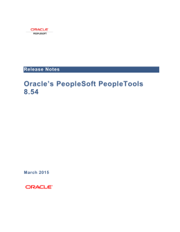 Oracle`s PeopleSoft PeopleTools 8.54