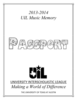 2013-2014 UIL Music Memory - University Interscholastic League