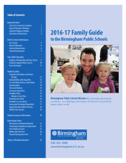 2016-17 Family Guide - Birmingham Public Schools