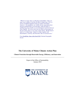 The University of Maine Climate Action Plan