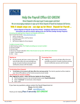 Direct Deposit of Payroll via the Pace Portal – Employee Self