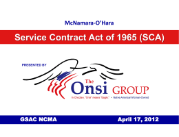 Service Contract Act of 1965 (SCA)