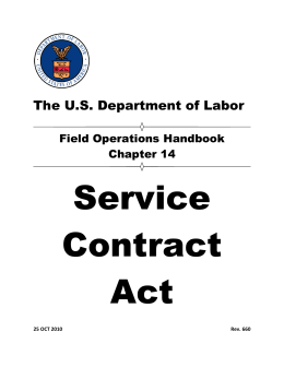 Service Contract Act from DOL Field Handbook