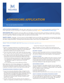 admissions application - Midlands Technical College