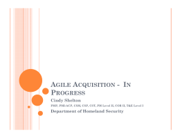 agile acquisition - in progress
