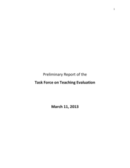 Task Force on Teaching Evaluation - Office of Institutional Research