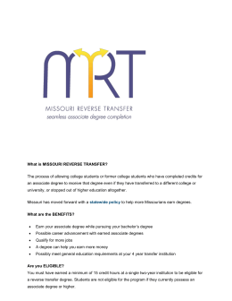Missouri Reverse Transfer - North Central Missouri College