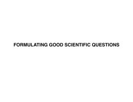 formulating good scientific questions