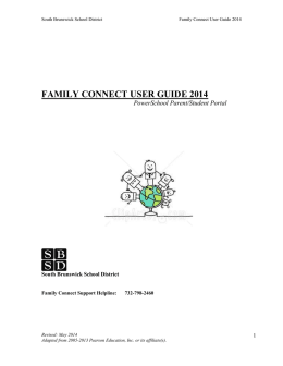 Family Connect User Guide 2014 - South Brunswick School District