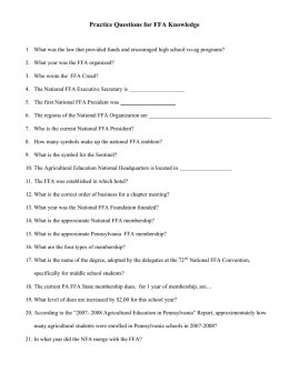 Practice Questions for FFA Knowledge