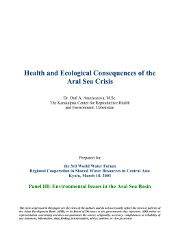 Health and Ecological Consequences of the Aral Sea Crisis