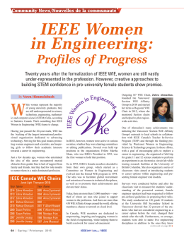 IEEE Women in Engineering — Profiles of Progress