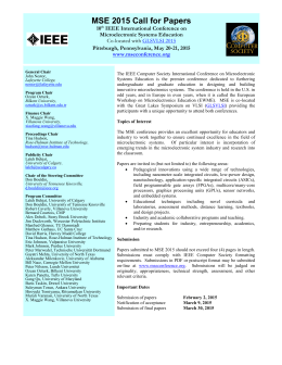 Call for Papers - International Conference on Microelectronic