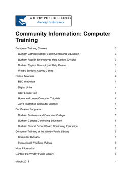 Community Information: Computer Training