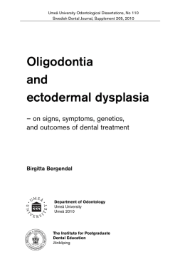 Oligodontia and ectodermal dysplasia