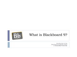 What is Blackboard? - Sacred Heart University