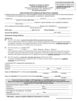 CPT Application - University of Hawaii