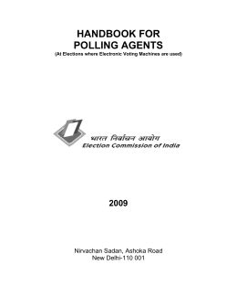 Handbook for Polling Agents - Election Commission of India