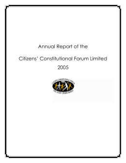 Annual Report of the Citizens` Constitutional Forum Limited 2005