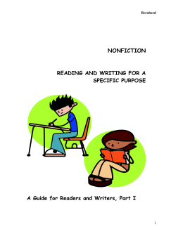 NONFICTION READING AND WRITING FOR A SPECIFIC