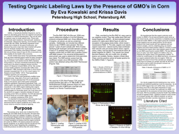 Testing Organic Labeling Laws by the Presence of GMOs in Corn