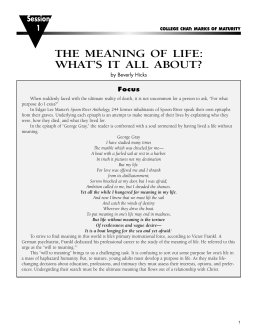 the meaning of life - Nazarene Publishing House