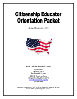 Citizenship Educator Orientation Packet - The Center