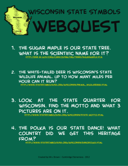 Wisconsin State Symbols WEBQUEST