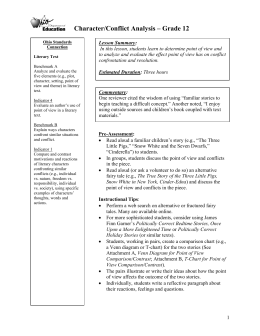 Character/Conflict Analysis – Grade 12 - ODE IMS