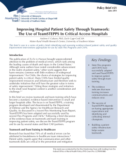Improving Hospital Patient Safety Through Teamwork: The Use of