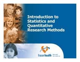 Introduction to Statistics and Quantitative Research