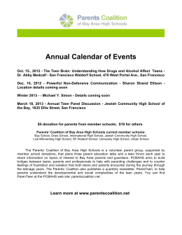 Annual Calendar of Events - Parents` Coalition of Bay Area High