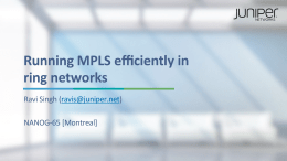 Running MPLS efficiently in ring networks