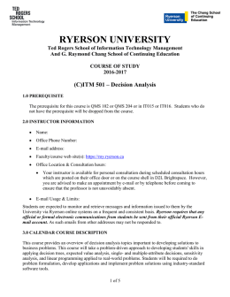 Decision Analysis - Ryerson University