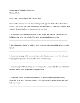 Maniac Magee Vocabulary Worksheets Chapters 27-32