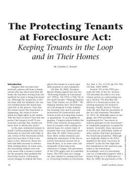 The Protecting Tenants at Foreclosure Act