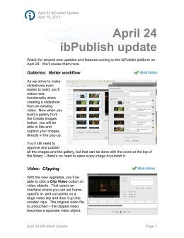 April 24 ibPublish update
