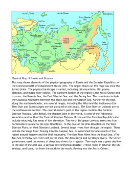 Physical Map of Russia and Eurasia This map shows elements of