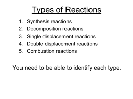 PowerPoint - Types of Chemical Reactions