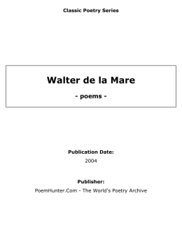 Walter de la Mare - poems -
