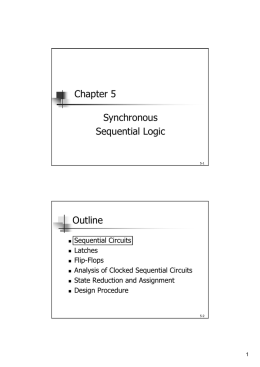 Chapter 5 Synchronous Sequential Logic Outline